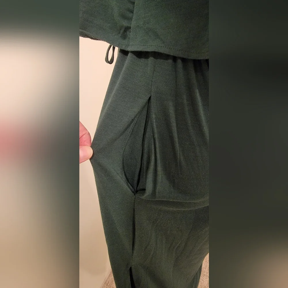Comfortable Green Dress with Drawstring Waist - Picture 5 of 7